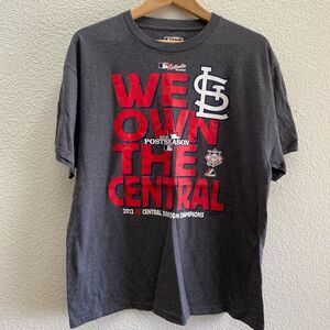 St. Louis Cardinals Baseball 2013 We Own The Central Majestic Gray T-Shirt Large